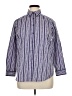 Roaman's Stripes Blue 3/4 Sleeve Button-Down Shirt Size 14w - photo 1