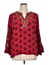 Soft Surroundings 100% Rayon Red 3/4 Sleeve Blouse Size 1X - photo 1