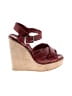 Chloé 100% Cotton Burgundy Wedges Size EU 37 - photo 1