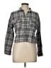 Love Notes 100% Cotton Plaid Gray 3/4 Sleeve Button-Down Shirt Size L - photo 1