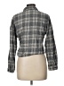 Love Notes 100% Cotton Plaid Gray 3/4 Sleeve Button-Down Shirt Size L - photo 2