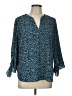 MICHAEL Michael Kors Blue 3/4 Sleeve Blouse Size L - photo 1