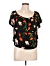 Topshop 100% Polyester Black Short Sleeve Blouse Size 12 - photo 1