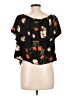 Topshop 100% Polyester Black Short Sleeve Blouse Size 12 - photo 2