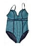 SPANX Chevron-herringbone Blue One Piece Swimsuit Size 14 - photo 1