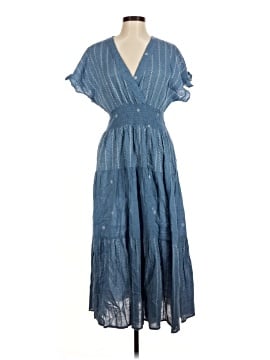 j gee maxi dress J GEE BOHO 2X MAXI DRESS V-NECK CROCHET LACE TIERED RUFFLES SMOCKING LINED BOW
