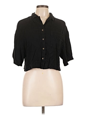 Topshop 3/4 Sleeve Button-Down Shirt (view 1)