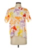 Peter Som 100% Recycled Polyester Floral Orange Short Sleeve Blouse Size XS - photo 1