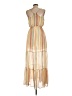 Unbranded 100% Polyester Stripes Tan Ivory Casual Dress Size L - photo 2