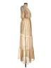 Unbranded 100% Polyester Stripes Tan Ivory Casual Dress Size L - photo 4
