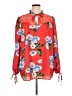 Suzanne Betro 100% Polyester Red Long Sleeve Blouse Size 1X - photo 1