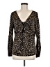 Tory Burch 100% Silk Brown Long Sleeve Silk Top Size 6 - photo 1