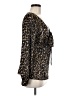 Tory Burch 100% Silk Brown Long Sleeve Silk Top Size 6 - photo 4