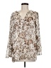 Susan Graver 100% Polyester Brown Long Sleeve Blouse Size M - photo 1