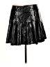 MNG 100% Polyester Black Faux Leather Skirt Size 8 - photo 2