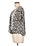 Staccato 100% Rayon Animal Print Floral Polka Dots Tropical White Silver Short Sleeve Blouse Size L - photo 5