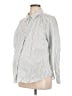 Ingrid + Isabel Stripes Silver Long Sleeve Button-Down Shirt Size Lg Maternity (3) - photo 1
