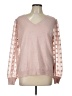 Adrianna Papell Polka Dots Pink Pullover Sweater Size L - photo 1