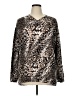 Weekends by Chico's Animal Print Brown Long Sleeve Blouse Size XL - photo 1