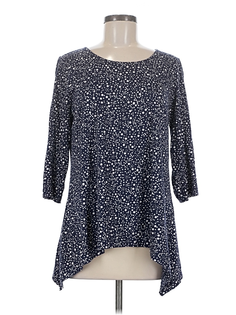 Pre-owned Chico's 3/4 Sleeve T-shirt In Blue