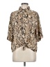 Sanctuary 100% Polyester Animal Print Tan Short Sleeve Blouse Size M - photo 1