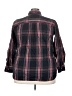 Free Assembly 100% Cotton Plaid Black 3/4 Sleeve Button-Down Shirt Size 3X - photo 2