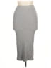 JLUXLABEL Solid Gray Casual Skirt Size L - photo 1