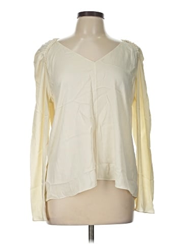 Theory Long Sleeve Silk Top (view 1)