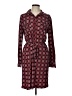 Ellen Tracy Print Multi Color Burgundy Casual Dress Size L - photo 1