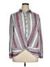 Love Potion 100% Polyester Stripes Gray Long Sleeve Blouse Size XL - photo 1