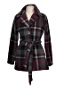 Ellen Reyes 100% Polyester Plaid Burgundy Coat Size L - photo 1