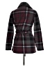Ellen Reyes 100% Polyester Plaid Burgundy Coat Size L - photo 2