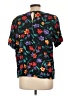 Sag Harbor 100% Rayon Floral Black Short Sleeve Blouse Size L - photo 2