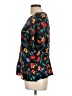Sag Harbor 100% Rayon Floral Black Short Sleeve Blouse Size L - photo 5