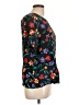 Sag Harbor 100% Rayon Floral Black Short Sleeve Blouse Size L - photo 4