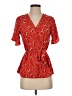 Sienna Sky Red Short Sleeve Blouse Size XS - photo 1