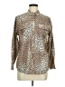 Chico's Animal Print Tan Long Sleeve Blouse Size Med Petite - photo 1