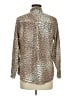 Chico's Animal Print Tan Long Sleeve Blouse Size Med Petite - photo 2
