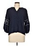 Adrienne Vittadini 100% Polyester Polka Dots Blue 3/4 Sleeve Blouse Size L - photo 1