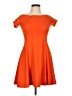 Zara Solid Orange Casual Dress Size L - photo 1