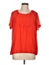 Sharon Young Orange Short Sleeve Blouse Size L - photo 1