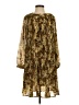 NY Collection 100% Polyester Animal Print Gold Casual Dress Size S (petite) - photo 1