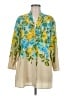 Susan Graver Floral Yellow 3/4 Sleeve Blouse Size M - photo 1