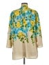 Susan Graver Floral Yellow 3/4 Sleeve Blouse Size M - photo 2