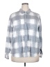 32 Degrees Checkered-gingham Silver Long Sleeve Blouse Size XXL - photo 1
