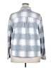32 Degrees Checkered-gingham Silver Long Sleeve Blouse Size XXL - photo 2