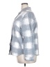 32 Degrees Checkered-gingham Silver Long Sleeve Blouse Size XXL - photo 5