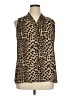 Roz & Ali 100% Polyester Animal Print Brown Sleeveless Blouse Size XL - photo 1