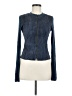 Illia 100% Leather Blue Leather Jacket Size 6 - photo 1