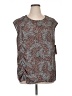 Sejour 100% Polyester Animal Print Brown Sleeveless Blouse Size 1X - photo 1